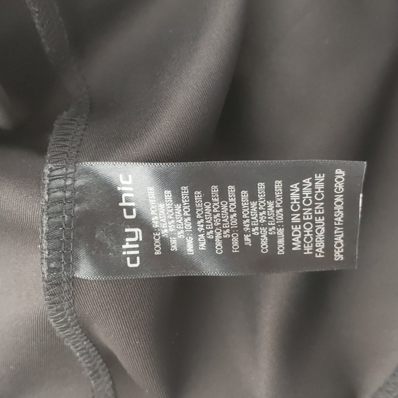 City Chic Women's Top Size XS 14 Black White Pink Sequins Peplum Straps Elastic - Picture 15 of 16